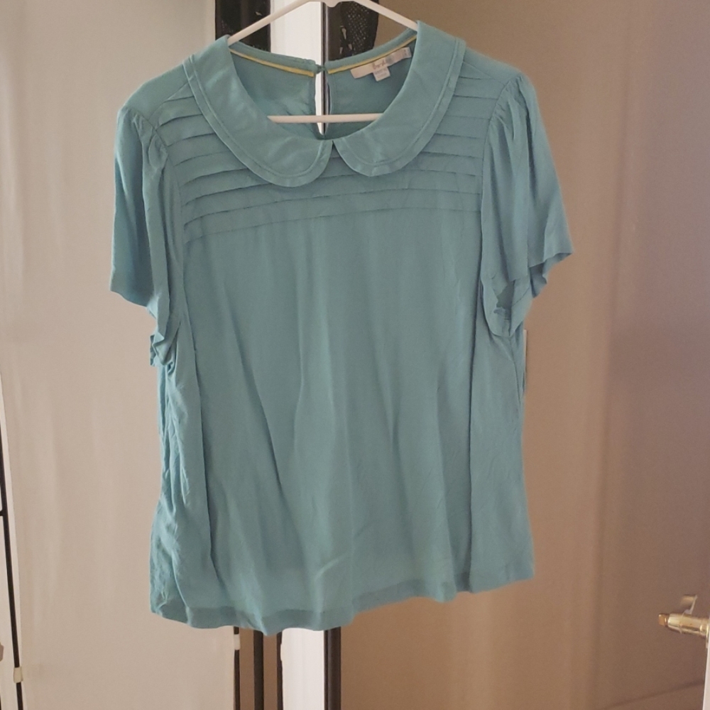 Boden short sleeved blouse mint green